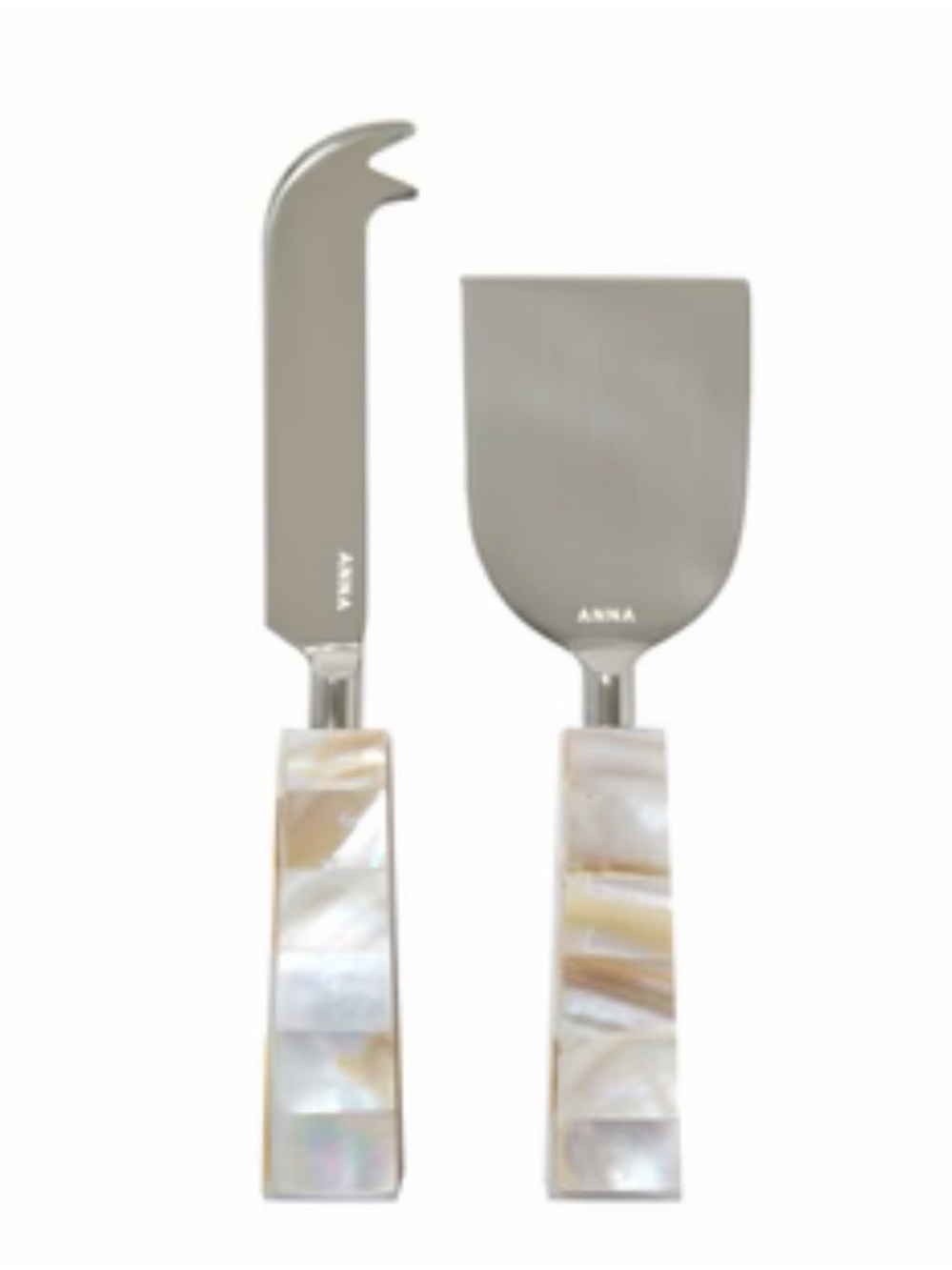 Anna New York Mother-of-Pearl Handle Cheese Knife & Spreader